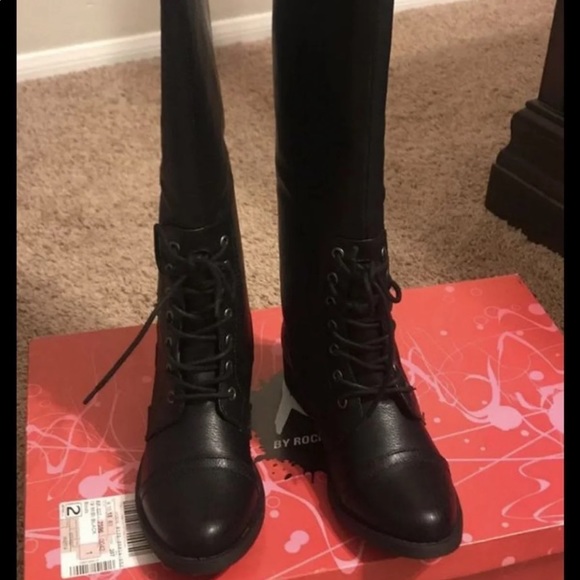 Knee high combat boots - Picture 1 of 9